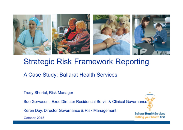 strategic risk framework reporting