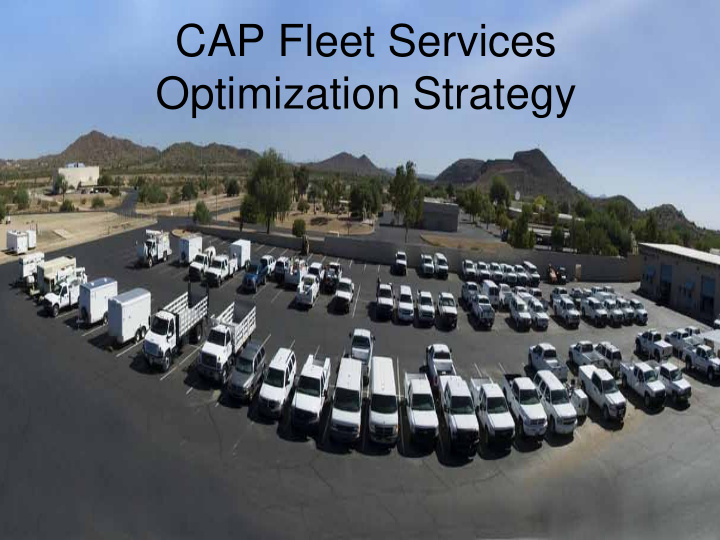 cap fleet services optimization strategy fleet services
