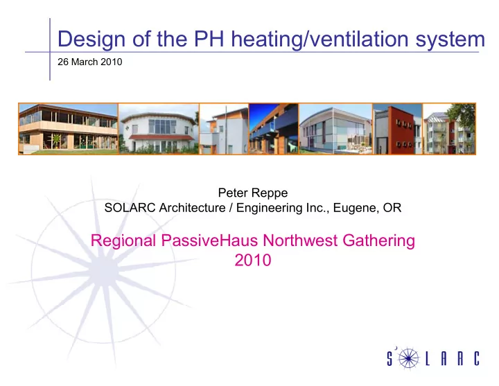 design of the ph heating ventilation system