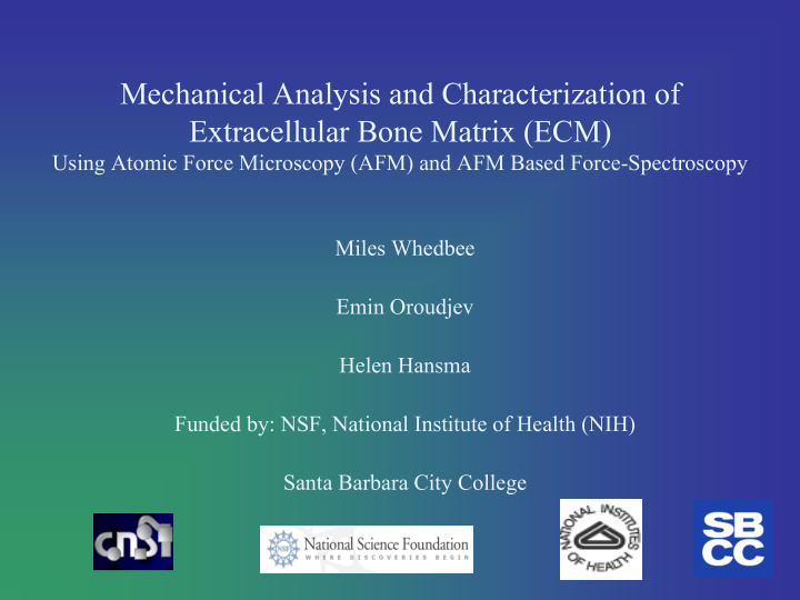 mechanical analysis and characterization of extracellular