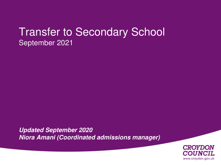 transfer to secondary school