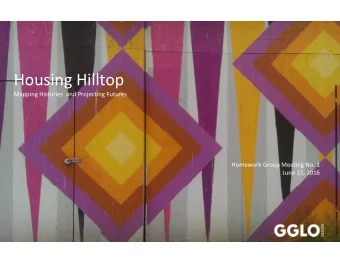 Housing Hilltop  Mapping Histories  and Projecting Futures  Homework Group Meeting No. 1  June 15,