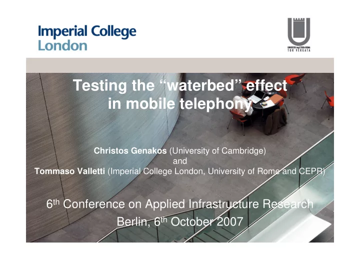 testing the waterbed effect in mobile telephony
