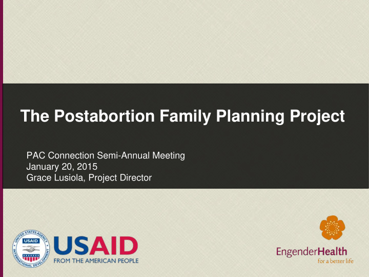 the postabortion family planning project