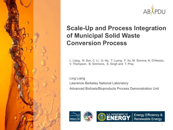 scale up and process integration of municipal solid waste