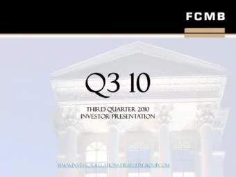 CONFIDENTIAL:  PROPERTY OF FCMB  www.investorrelations.firstcitygroup.com  1  CONFIDENTIAL: