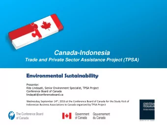 Canada-Indonesia  Trade and Private Sector Assistance Project (TPSA)  \\\\\\\\\\\\\\\\\\