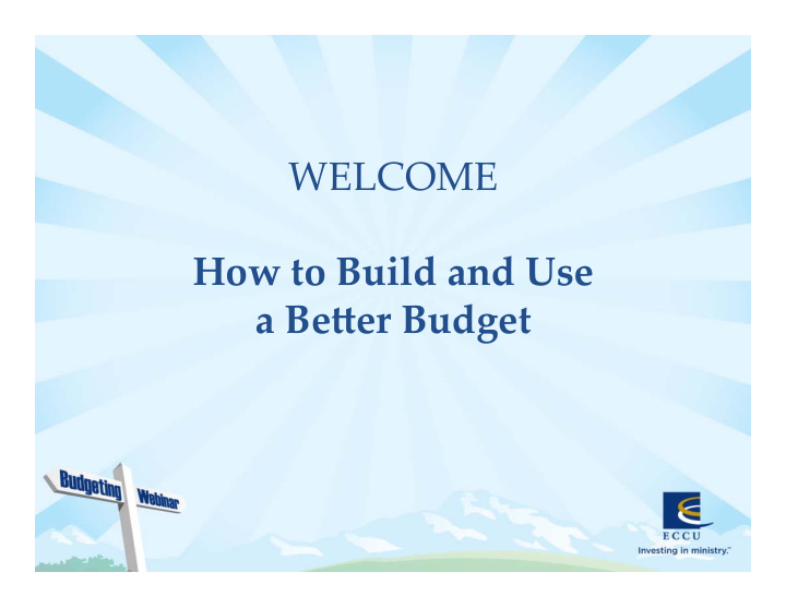 welcome how to build and use a be0er budget who s here