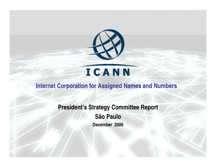 internet corporation for assigned names and numbers