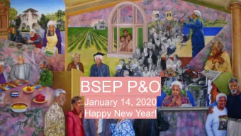 BSEP P&amp;O  January 14, 2020  Happy New Year!  Gap in Educational Supports on the Basis of