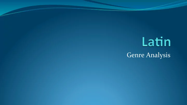 genre analysis