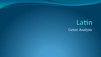 Genre Analysis History of La,n Music in the USA (PBS) Pt1 History of La,n Music in the USA (PBS)