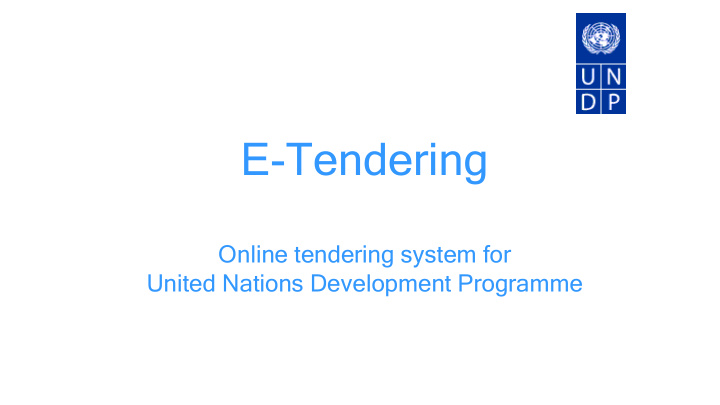 e tendering