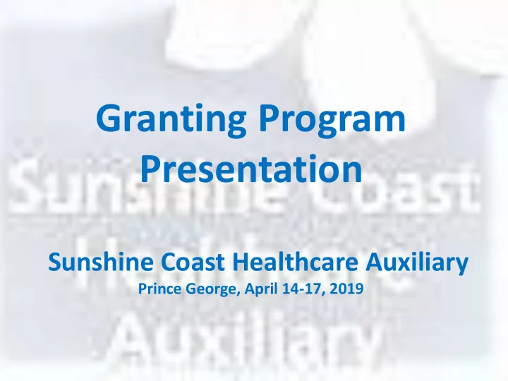 granting program presentation