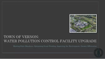 TOWN OF VERNON:  WATER POLLUTION CONTROL FACILITY UPGRADE  Meeting State Mandates, Optimizing Grant