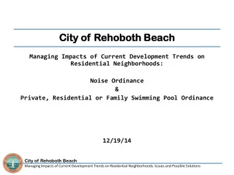 City of Reh  ehobo  both  th Beac  each  Managing Impacts of Current Development Trends on