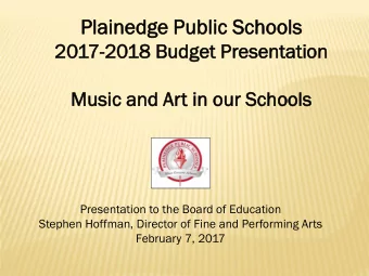 Pl  Plain  inedge  edge Pu  Public  ic Scho  chools  ols  2017-20  2018  8 Bu  Budg  dget  t Pre