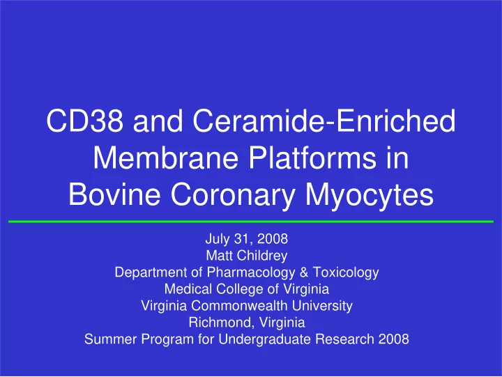 cd38 and ceramide enriched membrane platforms in bovine