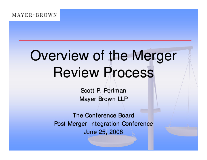 overview of the merger overview of the merger r r review
