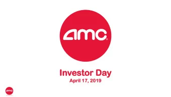 In  Investor  estor Da  Day  Apr  pril  il 17,  , 2019  19  Disc  isclaimer  laimer AMCs