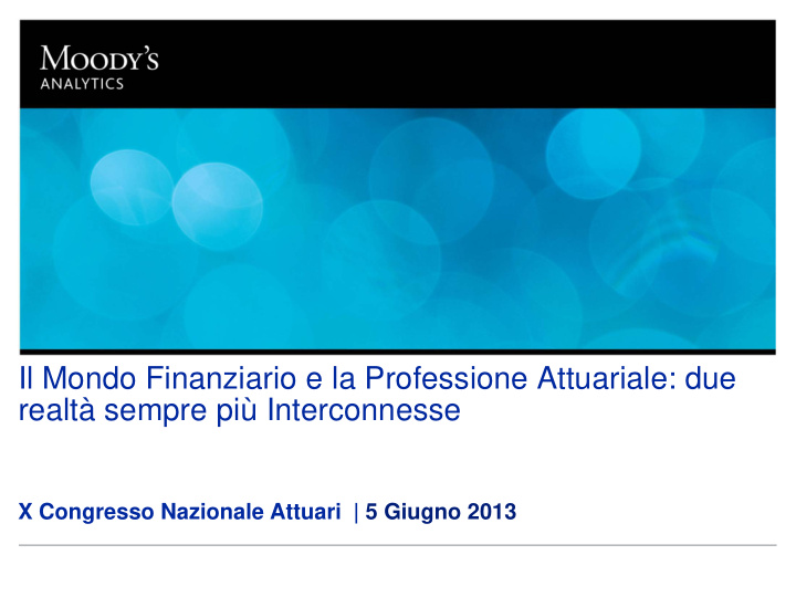 il mondo finanziario e la professione attuariale due