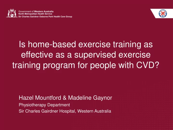 effective as a supervised exercise