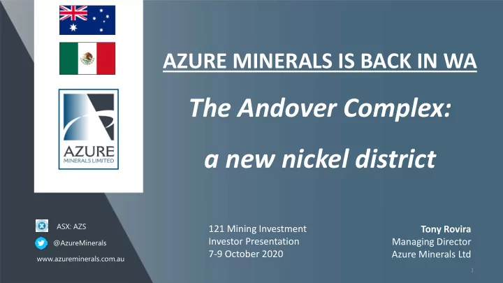the andover complex a new nickel district