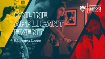 BA (Hons) Dance  Who Are We?  Now, the team will introduce ourselves, we want you  to tell us the