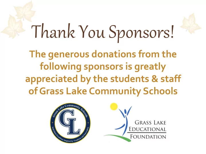 thank you sponsors