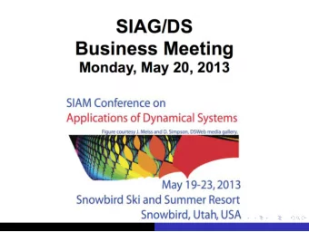 SIAG/DS Governance (01/01/12-12/31/13)  Officers  Chair  Hans Kaper  Vice Chair  Mariana