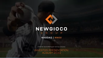 INVESTOR PRESENTATION  AUGUST 2020  Disclaimer &amp; Forward-Looking Statements  This presentation