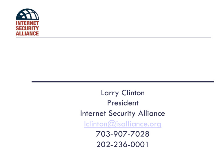 larry clinton president internet security alliance