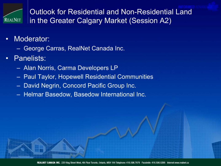 outlook for residential and non residential land in the