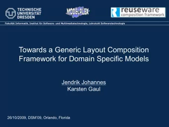 Towards a Generic Layout Composition Framework for Domain Specific Models  Jendrik Johannes Karsten