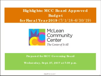 2019 (7/ 1/ 186/ 30/ 19)  for  F  isc a l Ye a r  Pr  e par  e d for  MCC Gove r  ning Boar  d