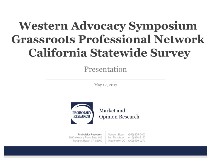 western advocacy symposium grassroots professional