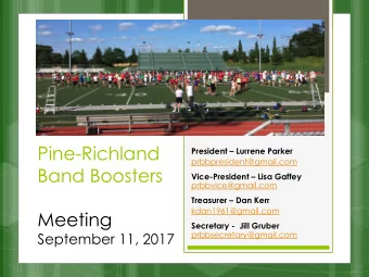 Pine-Richland  President  Lurrene Parker  prbbpresident@gmail.com  Band Boosters  Vice-President