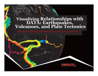 Visualizing Relationships with  DATA: Earthquakes,  Volcanoes, and Plate Tectonics Ruth Powers