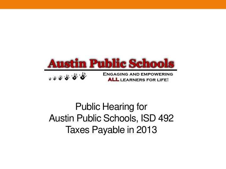 austin public schools isd 492 taxes payable in 2013
