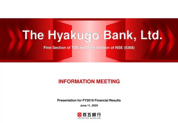 the hyakugo bank ltd