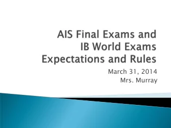 March 31, 2014  Mrs. Murray  Please remember that your acceptance to any  university program is