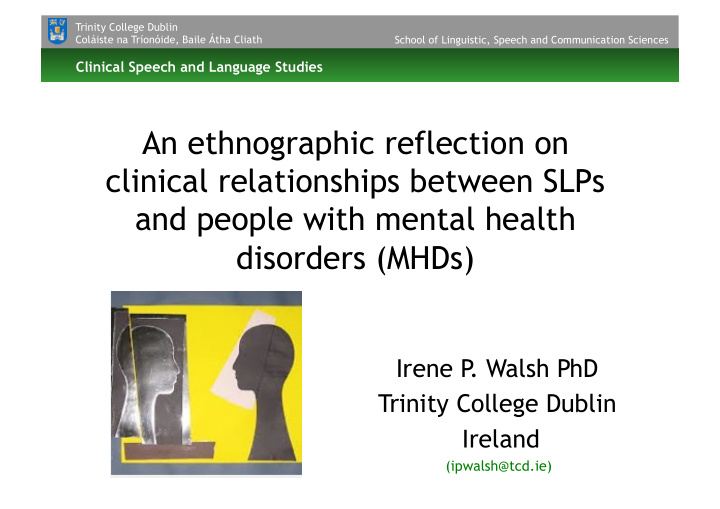 an ethnographic reflection on clinical relationships