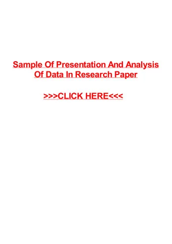 &gt;&gt;&gt;CLICK HERE&lt;&lt;&lt;  Sample Of Presentation And Analysis Of Data  In Research Paper