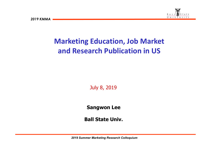 marketing education job market and research publication