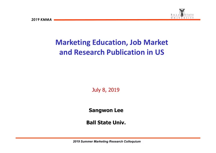 marketing education job market and research publication