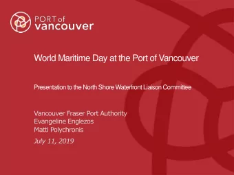 World Maritime Day at the Port of Vancouver  Presentation to the North Shore Waterfront Liaison