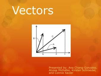 Vectors  Presented by: Ana Chang-Gonzalez,  Alyssa Michalke, Kirsten Schroeder,  and Connie Xavier