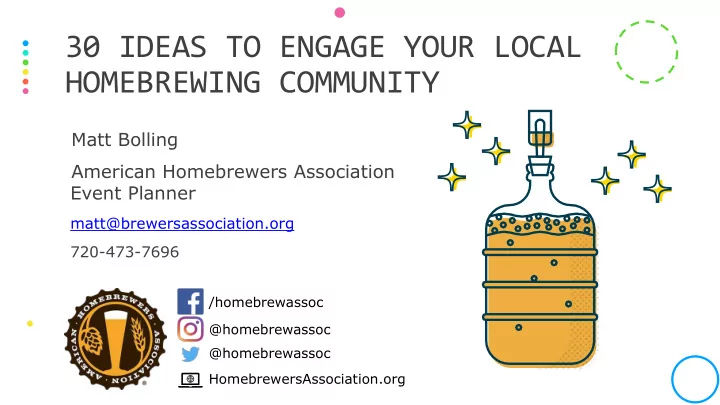 30 ideas to engage your local