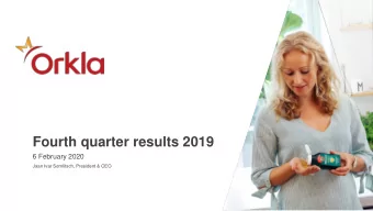Fourth quarter results 2019  6 February 2020  Jaan Ivar Semlitsch, President &amp; CEO  Disclaimer