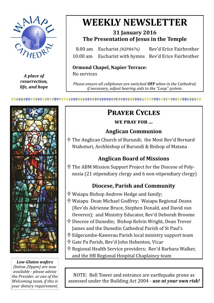 weekly newsletter